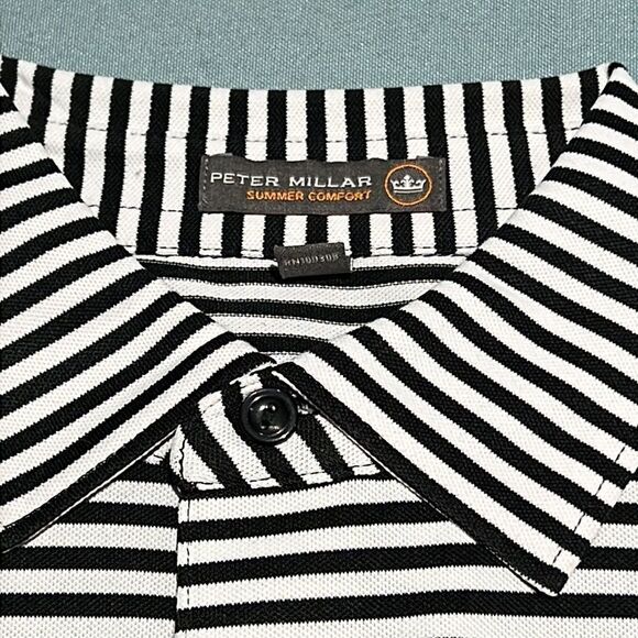 2-Peter Millar stripe & Solid Summer Comfort golf polo shirts M3 - Picture 4 of 6